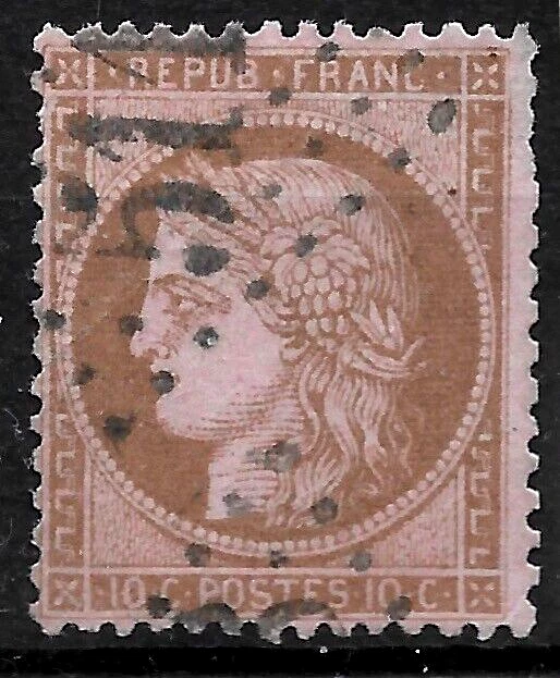 1870-73 FRANCE CERES Sc#55 ALGERIA Used Postmark#5113 Dréan /Mondovi / VF - Image 1 of 1