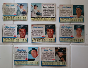 Lot of 8 1961 1962 Post Cereal New York Yankees Kubek Boyer Howard Arroyo Cash