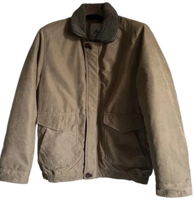 Rainforest Men’s Bomber Jacket L Wind Water Resistant Micro Sherpa Zip Brown NWT - Image 1 of 4