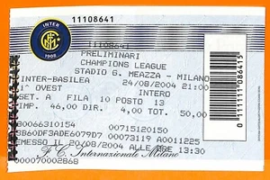 C2325- Vecchio BIGLIETTO PARTITA CALCIO- 2004 INTER VS BASILEA - Picture 1 of 1