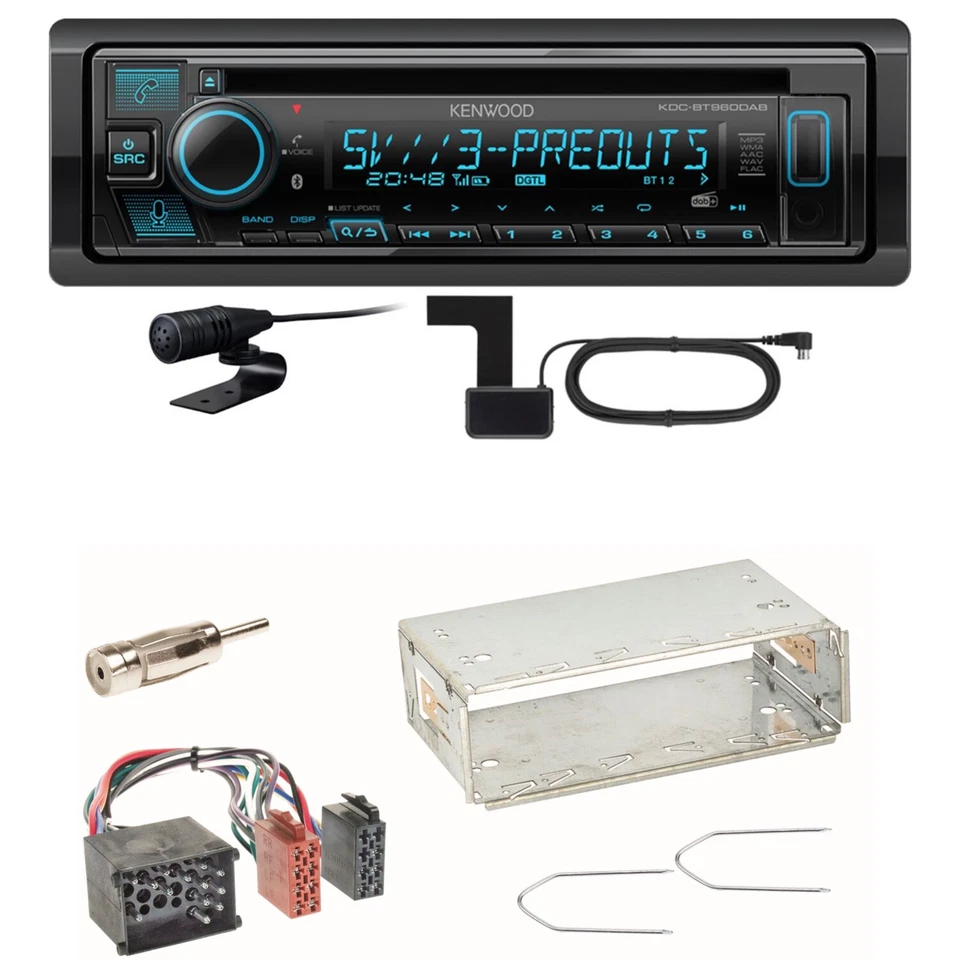 Kenwood KDC-BT960DAB Bluetooth Digitalradio USB CD Einbauset für BMW E30 E34 E32 - Bild 1 von 1
