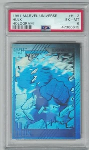 PSA EX-MT 6 1991 Marvel Universe Hulk Hologram Card - Picture 1 of 1