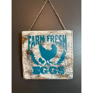 Farm Fresh wooden chicken Handmade sign Rustic 8" x 7.5" - Picture 1 of 1