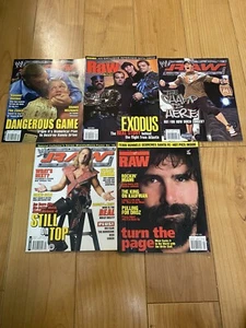 WWF WWE Raw Magazine X 5 Some Great Volumes Here Including 2 From 2000 - Picture 1 of 6