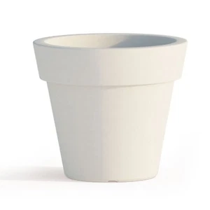 VASO RESINA H95 ALTO MODERNO CACHE POT MADE IN ITALY DESIGN GIARDINO BIANCO - Foto 1 di 4