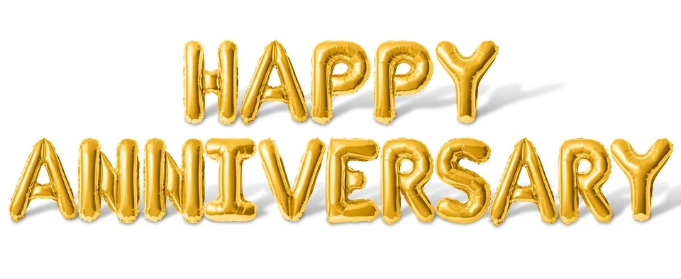 HAPPY ANNIVERSARY Letter Balloon Banner - DIY Anniversary Party Decorations - Image 1 of 4