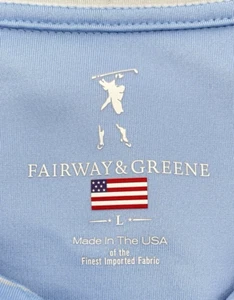 Fairway & Greene Polo Shirt Men’s Large Blue Stripe USA Made Stretch Golf - Picture 1 of 9