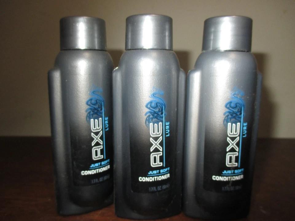 Lot of 3 Axe Lure Just Soft Conditioner 1.7 oz Bottles - Rare Discontinued - Image 1 of 1