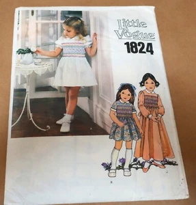 RETRO VOGUE GIRLS DRESS PATTERN 1824 SIZE 5 BREAST 61cm - Picture 1 of 2