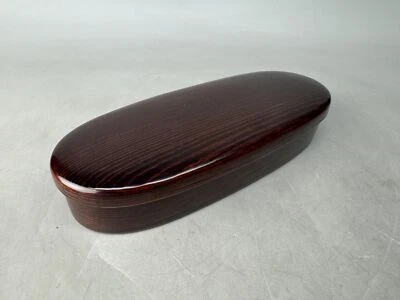 Y8572 CAJA Lonchera Madera Estuche Contenedor Forma Ovalada Japón Cocina Antigua Foto 1 de 4