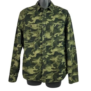 Goodfellow & Co Camouflage Long Sleeve Shirt Green Button Front Camo Medium - Picture 1 of 6