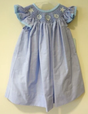 NWT Southern Sunshine Smocked Seashells Bishop Dress Girl's Size 6 Months - Image 1 of 2