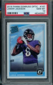 2018  Donruss Optic #167 Lamar Jackson PSA 10 - Picture 1 of 2