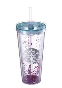 2017 Korea Starbucks Valentinstag Herz Glitzer Coldcup 650ml nur kalte Getränke_ EMS - Bild 1 von 10