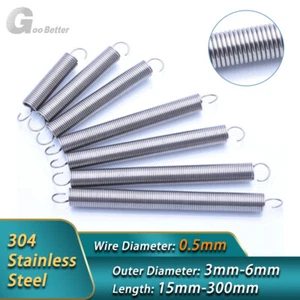 Hook Stainless Steel Spring Expansion Tension Extension Springs Wire Dia 0.5mm - Picture 1 of 8