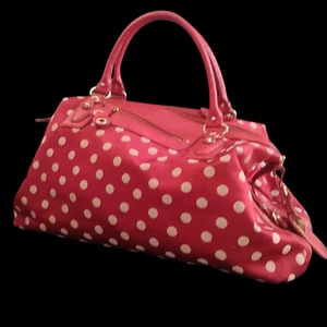 Jessica Simpson Large Weekender Bag Luggage Duffle Red White Polka Dots - Picture 1 of 21