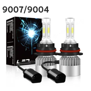Pair 9007 9004 Super Bright LED Headlight Bulbs Kit High Low Beam 6000K White - Picture 1 of 12