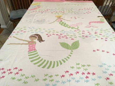 Cortina de ducha Pottery Barn Kids Mermaid Under The Sea 100 % algodón 72x72 Foto 1 de 4
