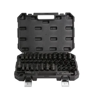 3/8" Dr 6 Point 42pcs SAE & Metric Standard & Deep Impact Socket Tool Set CR-MO - Picture 1 of 5