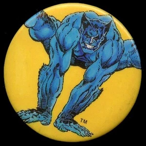 THE BEAST UNCANNY X-MEN MARVEL COMICS GROUP VINTAGE 1988 PIN Pinback Superhero - Picture 1 of 2