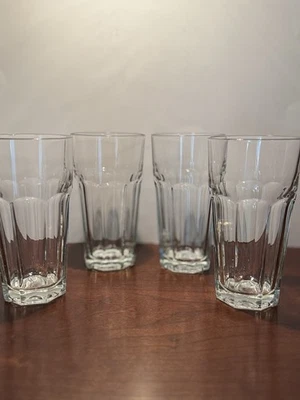 "JUEGO DE 4 VASOS DE TÉ HELADO PLANOS DE 20 ONZAS TRANSPARENTES LIBBEY GIBRALTAR 7""" Foto 1 de 4