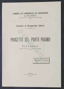 Comitato di Navigazione Interna - Progetto del Porto Padano in Piacenza - 1910 - Foto 1 di 4