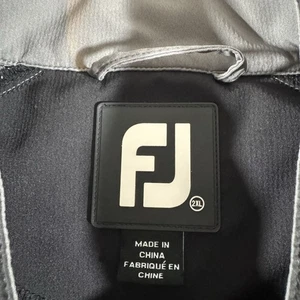 FootJoy FJ Golf Wind Rain Jacket Mens 2XL Gray Black White 1/4 Zip Pullover - Picture 1 of 6