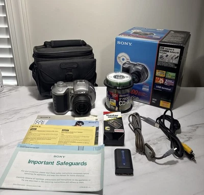 Sony Mavica MVC-CD400 4,0 МП цифровой камеры лот OEM коробка шнуры отличном состоянии - Изображение 1 из 4