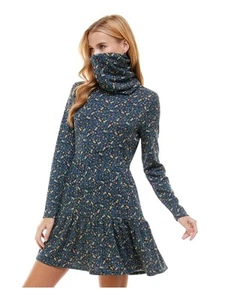 BEBOP Womens Long Sleeve Jewel Neck Mini Fit + Flare Dress - Picture 1 of 2