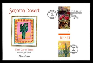 HOJA DE PRENSA SONORAN DESIERTO PRIMER DÍA CUBIERTA - PAR DE CANALETAS HORIZONTALES - Imagen 1 de 2