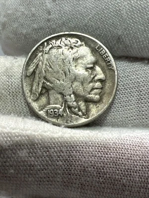 1934 D Near Full Horn Higher Grade Buffalo Nickel -  Better Date US Coin! - Image 1 of 4