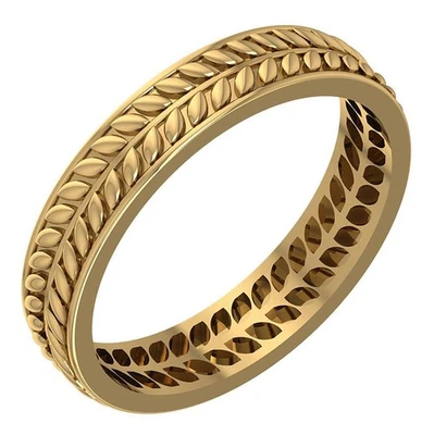 Designer Eternity Engagement Wedding Ring Band 10K/14K/18K Solid Yellow Gold - Image 1 of 4