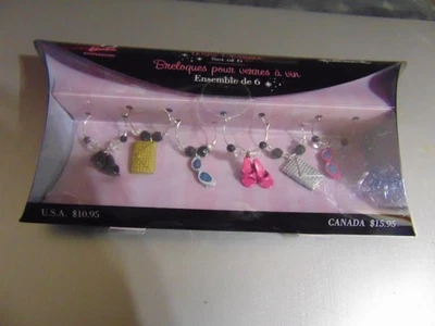 New 2004 Hallmark Barbie 45th Anniversary Wine Charms Set of 6 - Image 1 of 4