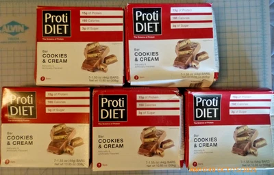 35 Proti DIET Hi Protein Bars Bulk Lot Cookies & Cream Best By 06/25 - Image 1 of 4