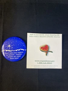Vintage Organ Donation Donor Pinback & Lapel Pin Lot Of 2 - Picture 1 of 5