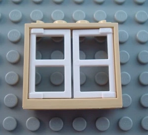 LEGO Tan 1x4x3 Window with White Panes - Picture 1 of 1