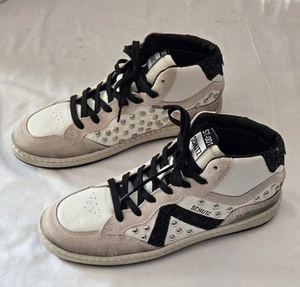 Schutz ST-Mid Rock Sneaker, Women's US Size 8. White/Black/Cream - Picture 1 of 10