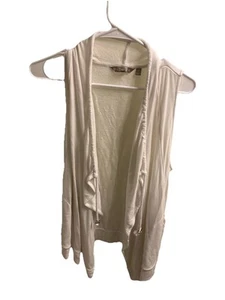 Athleta Damen Medium weiß Mindset Kordelzug Schalkragen drapiert offene Weste - Bild 1 von 14