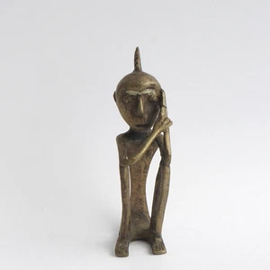 "Vintage African Tribal Bronze Figurine 11cm Handcrafted Folk Art Sculpture" - Picture 1 of 12