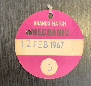 Marchi Hatch Mechanic 12 febbraio 1967 pass paddock originale - Foto 1 di 4