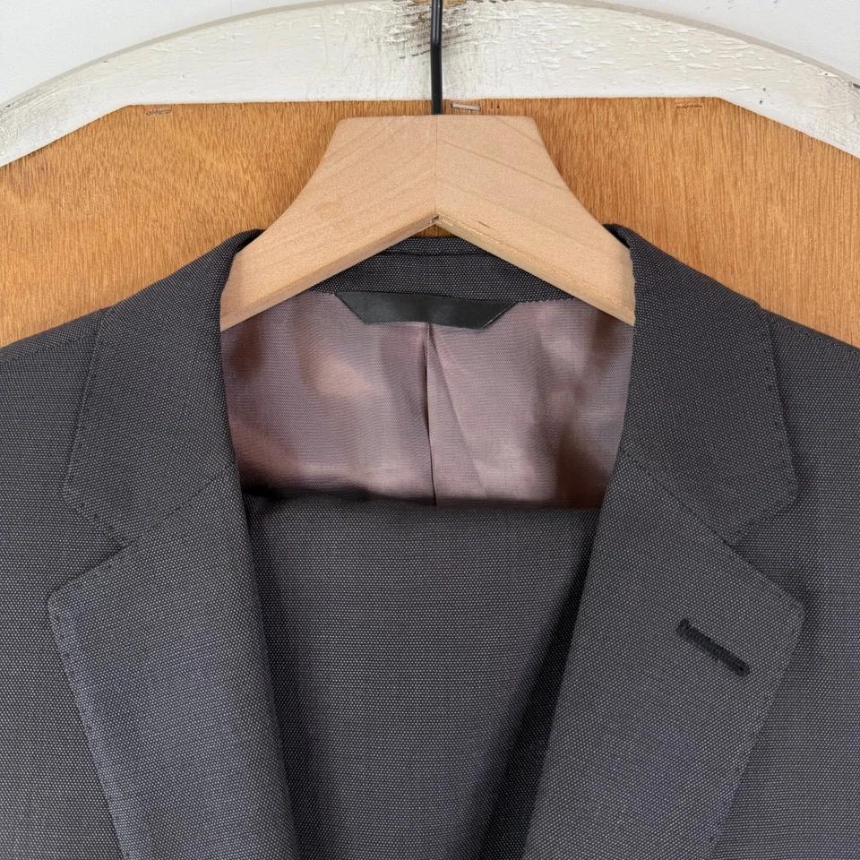 Emilio Ciro Suit Mens 40R Gray Birdseye 2 Button Super 160s Wool bespoke Canvas - Image 1 of 4