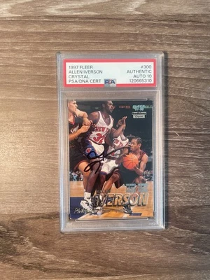 Fleer 1997-98 - ¡Allen Iverson #300! FIRMADO PSA 10! 🔥 Foto 1 de 2