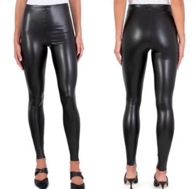 Clearence Sale!  6 Pairs Joie Faux Leather Stretch Leggings Black  Stretch  XXL - Image 1 of 3