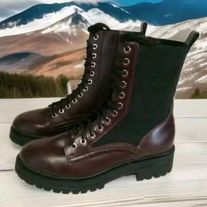 No Boundaries Stiefel Damen Größe 10 Braun Kunstleder Kampfstiefel Schuhe, Neu.. - Bild 1 von 14