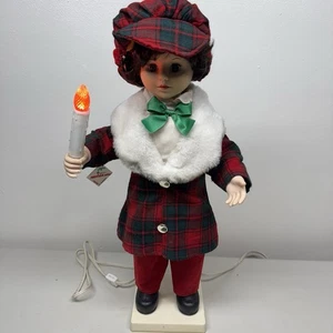 Chaqueta a cuadros vintage Telco Motionette animada niño villancico vela 24" - Imagen 1 de 9