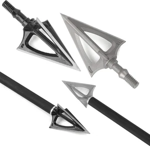 Broadheads 100gr Points Tips Target 3 Blade Arrowheads Archery Arrow Bow Hunting - Picture 1 of 18