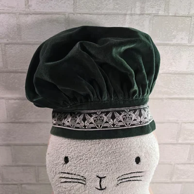 Sofi's Stiches вельветовый хлопок средневековый ренессанс кексы шляпа зеленый регулируемый - Изображение 1 из 4