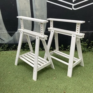 2xAdjustable Height Mittback TRESTLE TABLE Wooden Stand Legs - Picture 1 of 11