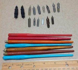 Lots Of Vintage Calligraphy Supplies Pens & Nibs Fancy Writing Old School Cool - Picture 1 of 8