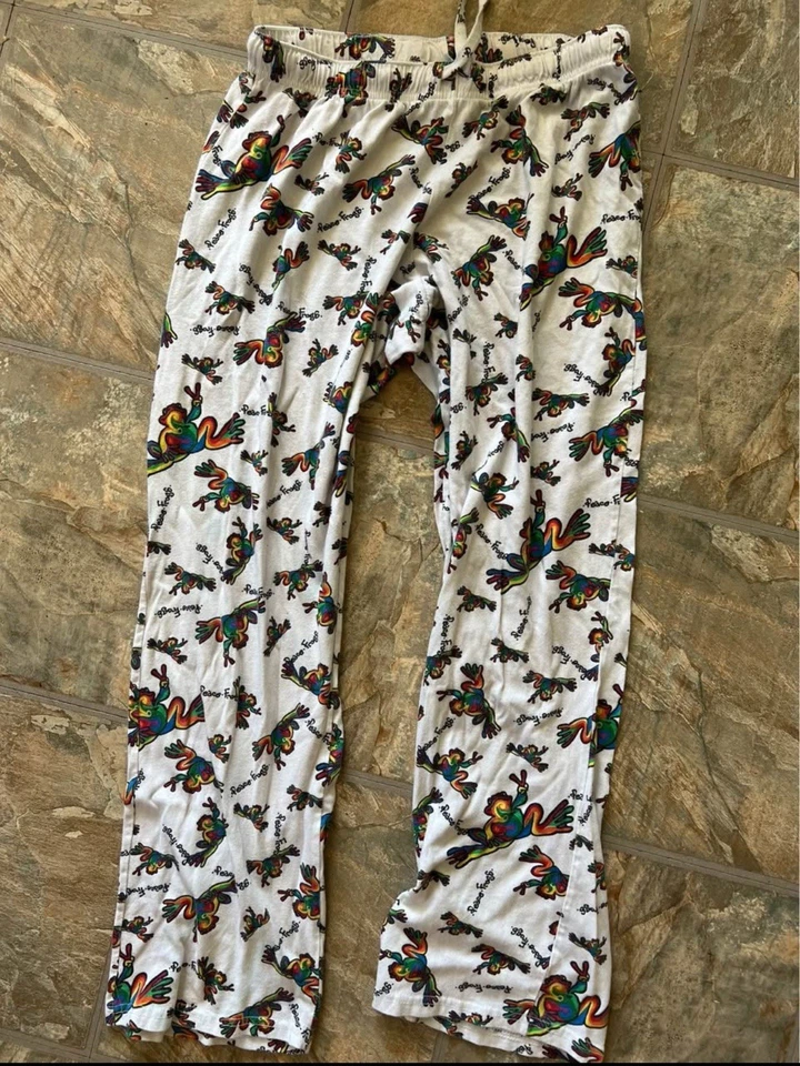 Y2K Vintage Peace Frog Pajama Pants Size Small Women’s - Photo 1/1